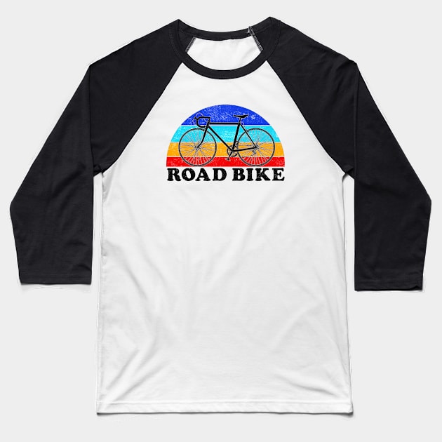 Road Bike Vintage Colors Baseball T-Shirt by TheWanderingFools